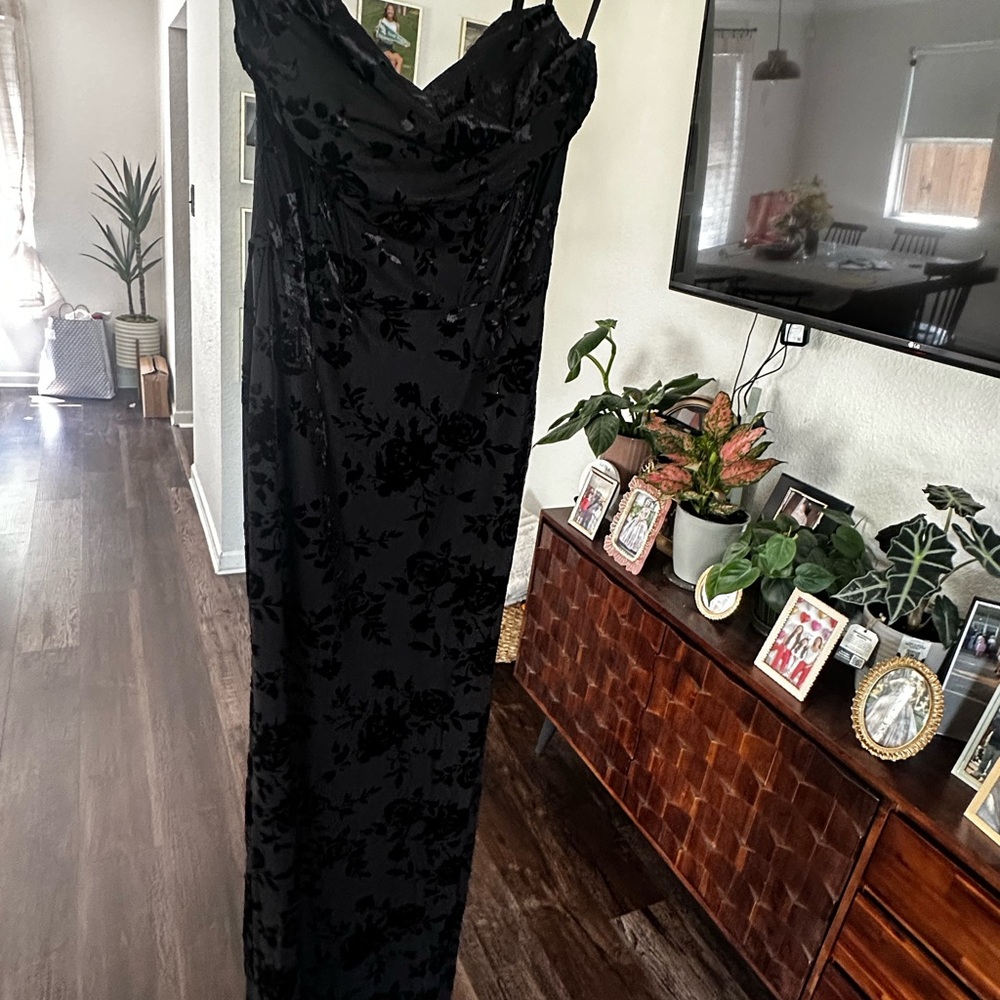 Elegant Black Floral Gown